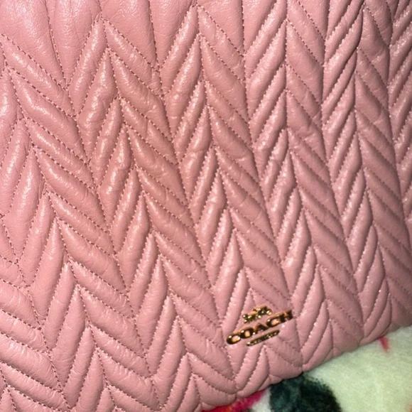 Coach Pink Quilted Shoulder Bag - Picture 2 of 3